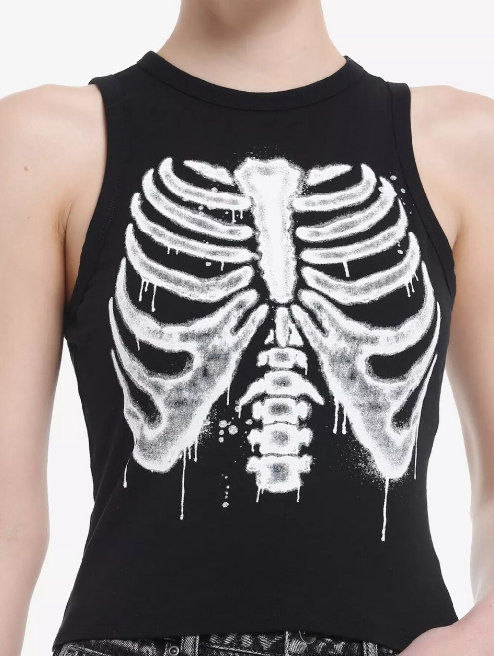 Black Women's Rib Cage Graphic Tank Top
